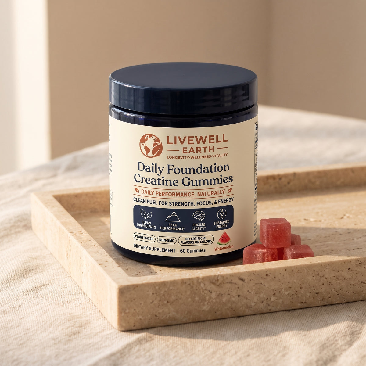 Daily Foundation Creatine Gummies Watermelon lifestyle
