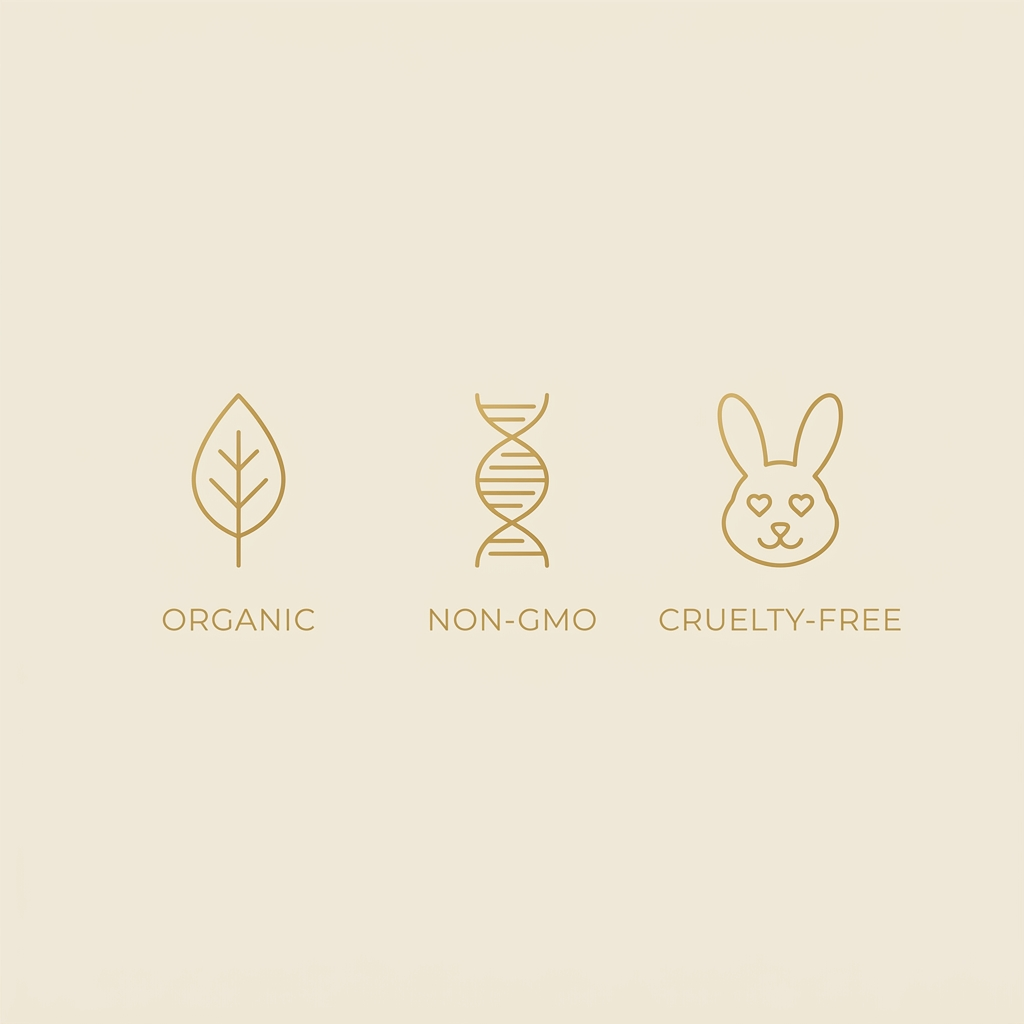 Oil of Oregano certification marks: organic, non-GMO, cruelty-free