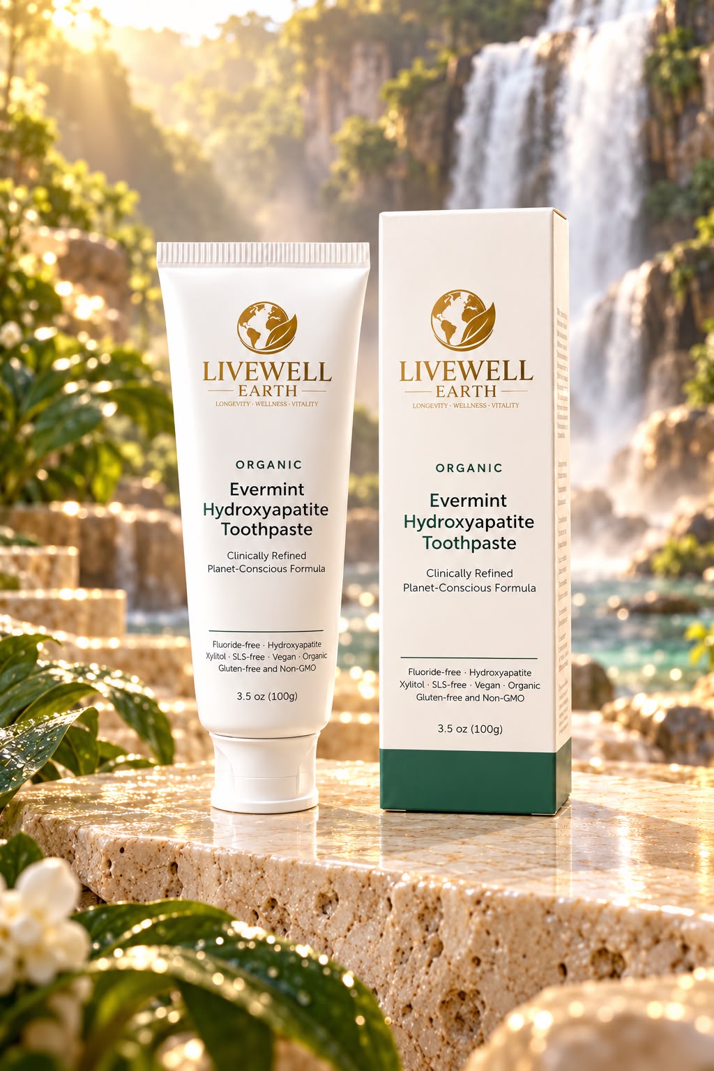 Evermint Hydroxyapatite Toothpaste tube and carton, 3.5 oz (100g)