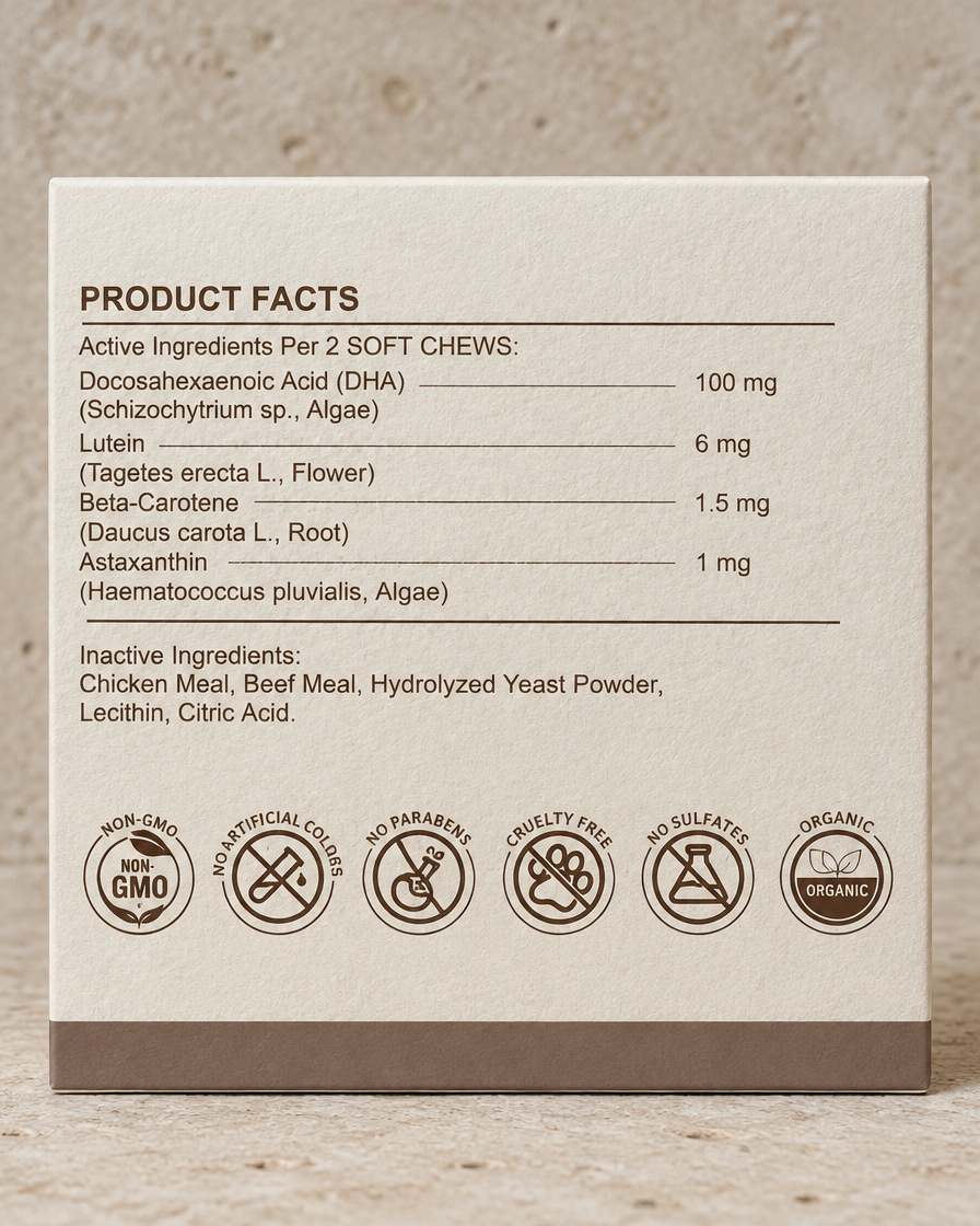 Ocular Integrity Complex Product Facts panel, close-up
