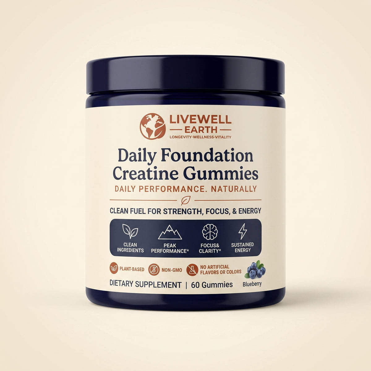 Daily Foundation Creatine Gummies Blueberry packshot