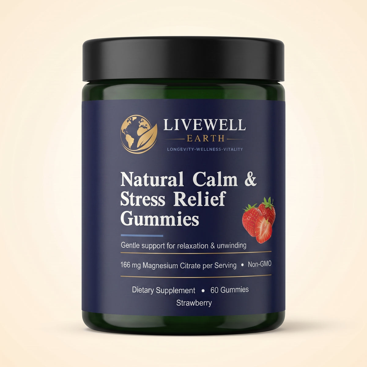 Natural Calm & Stress Relief Gummies Strawberry packshot