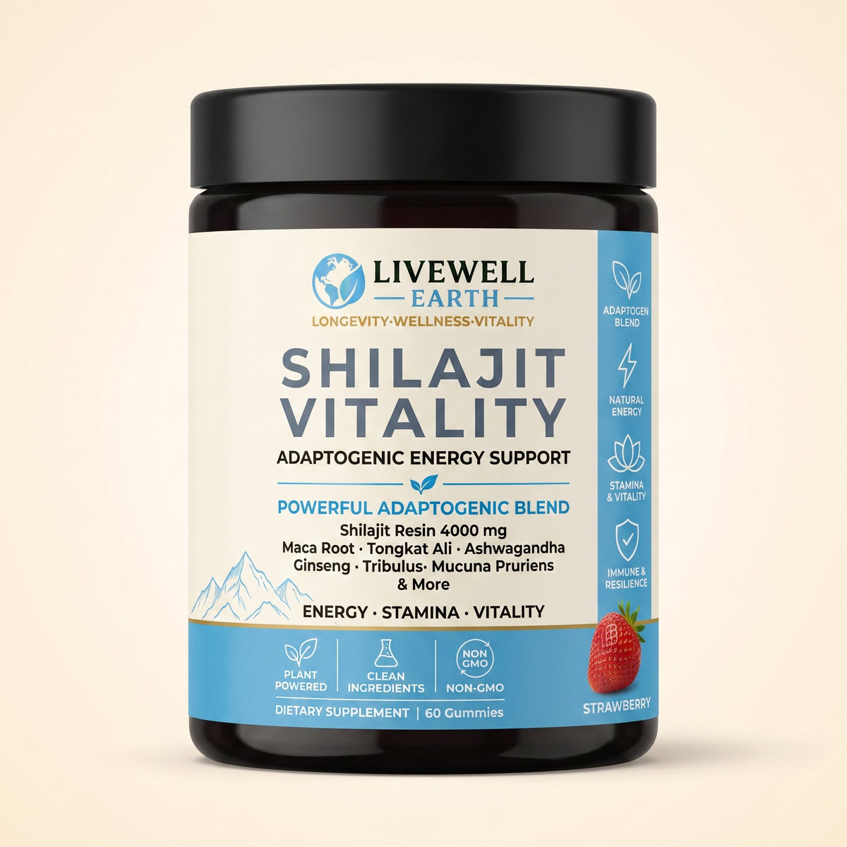 Shilajit Vitality Gummies Strawberry packshot