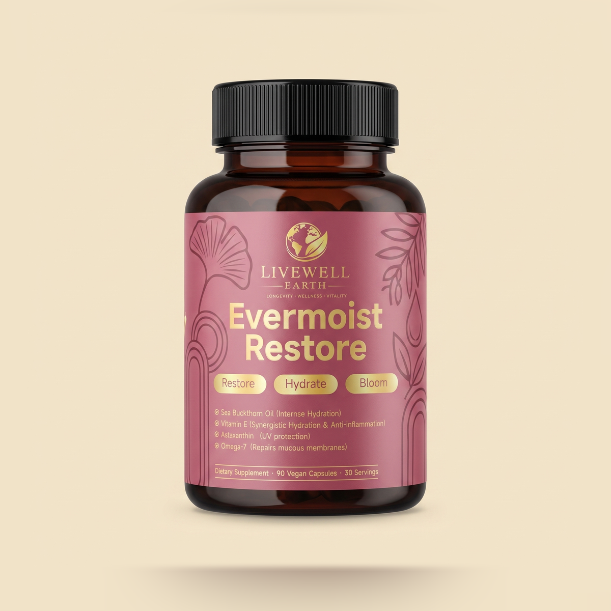 Evermoist Restore bottle, front label view