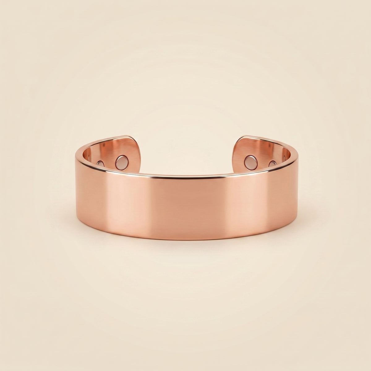 Longevity Copper Band Wide Polished, wide mirror-polished copper cuff