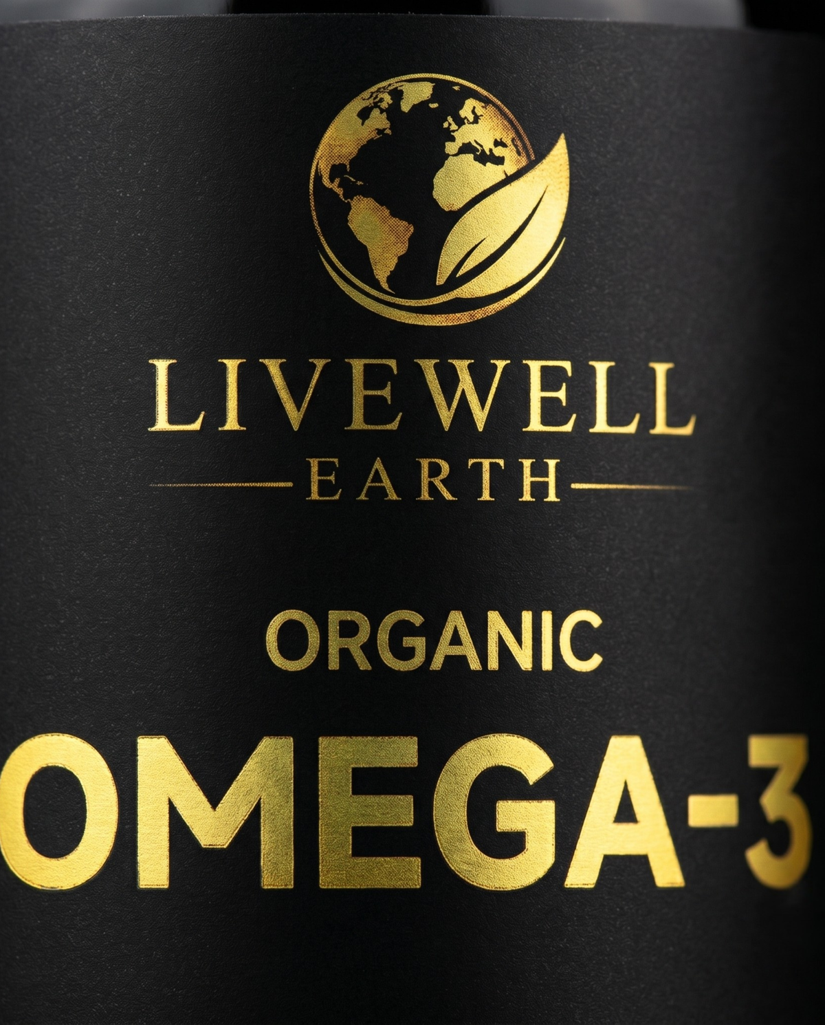 LiveWell Earth Organic Omega-3 emblem and label detail
