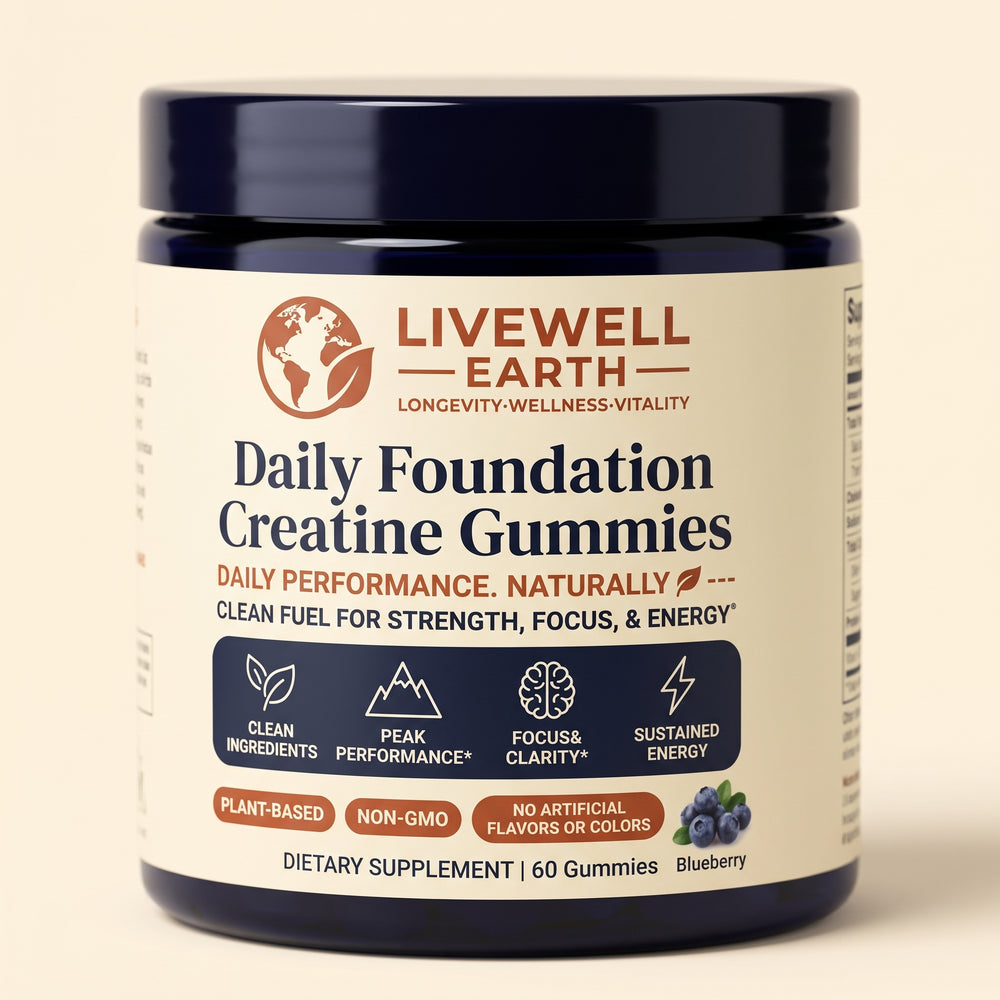 Daily Foundation Creatine Gummies Blueberry label detail