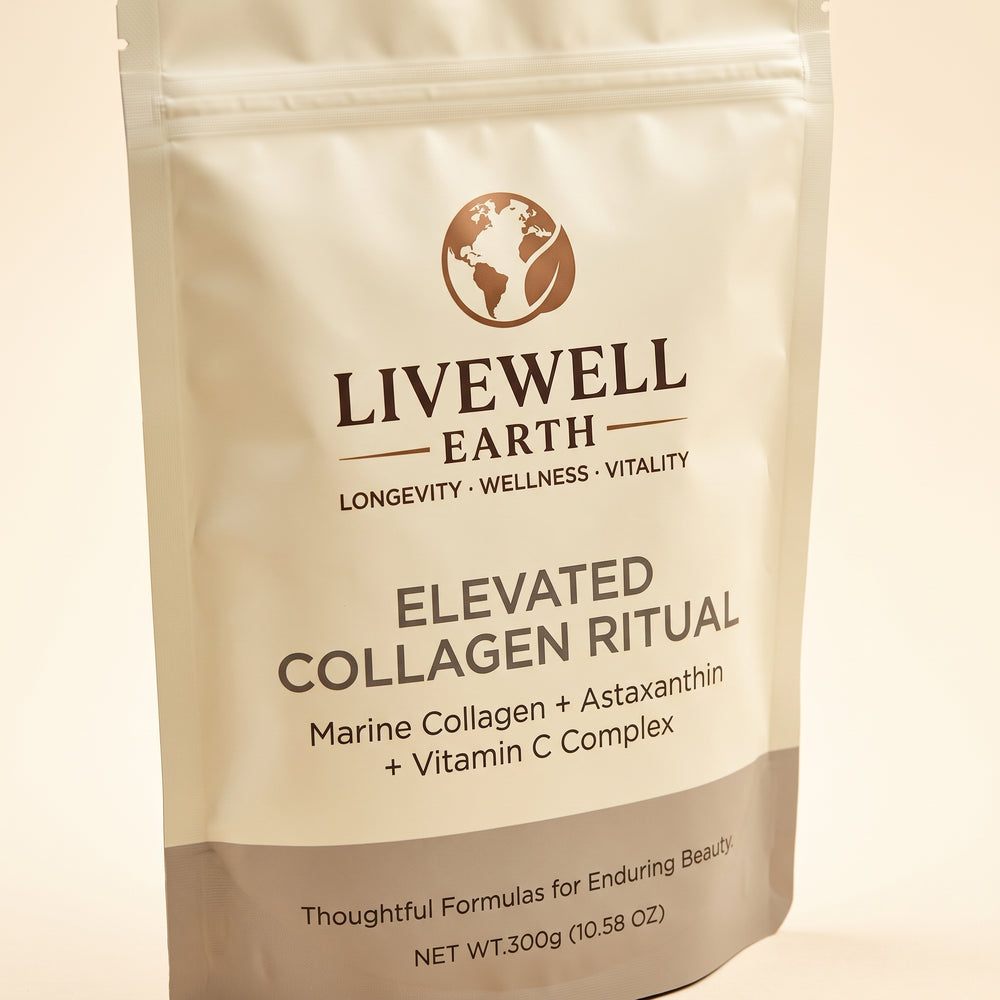 Elevated Collagen Ritual pouch label close-up