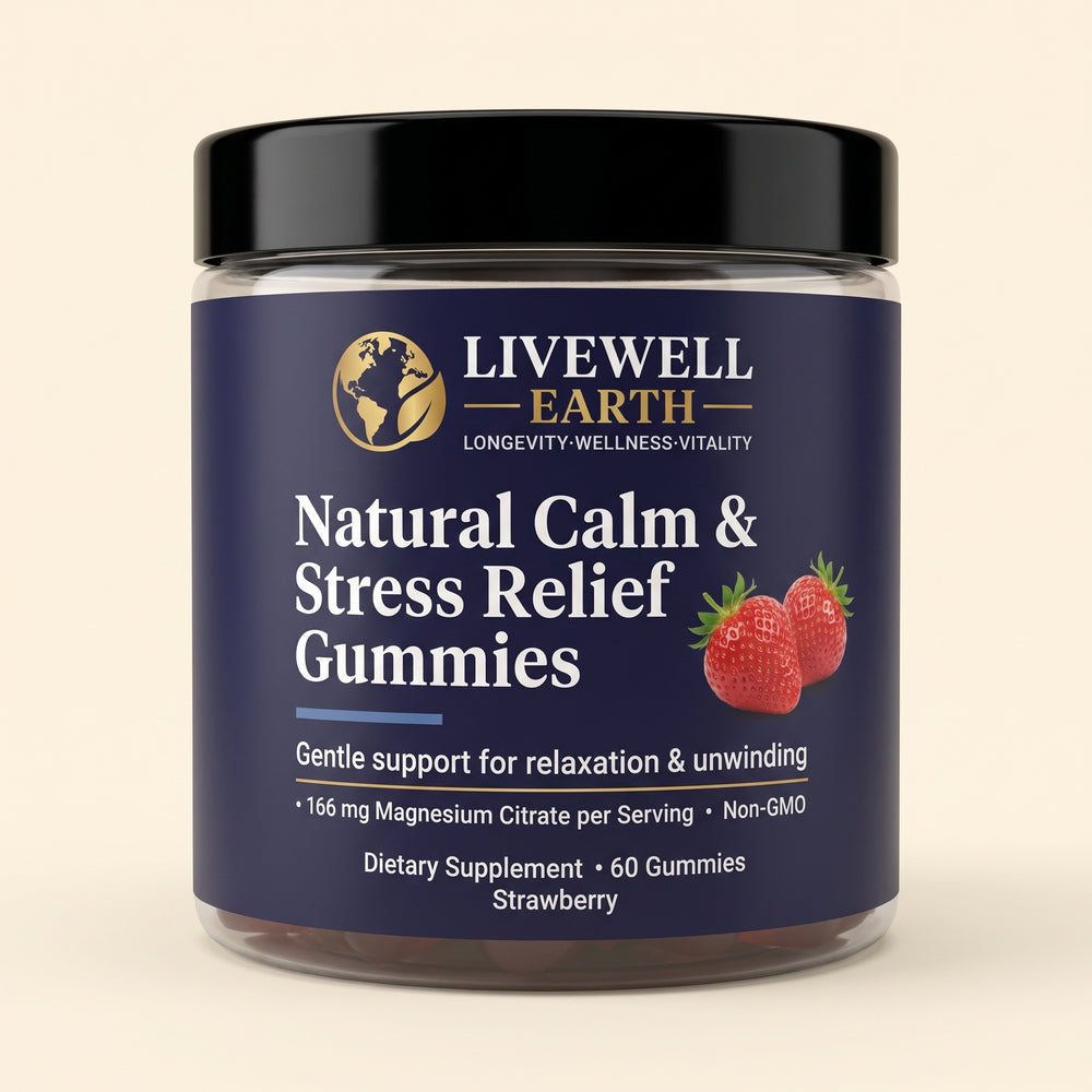 Natural Calm & Stress Relief Gummies Strawberry label detail