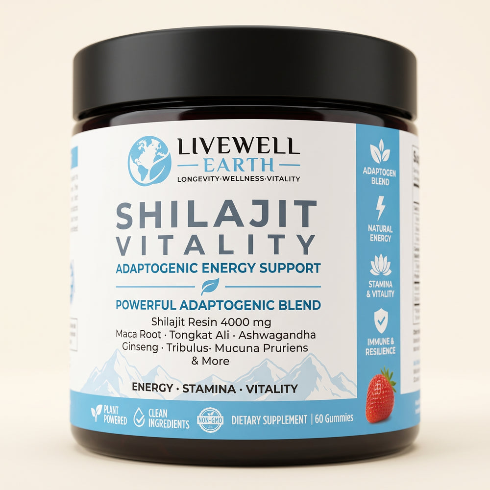 Shilajit Vitality Gummies Strawberry label detail