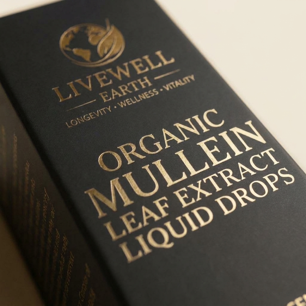 Close-up of the Mullein Leaf Extract Liquid Drops label