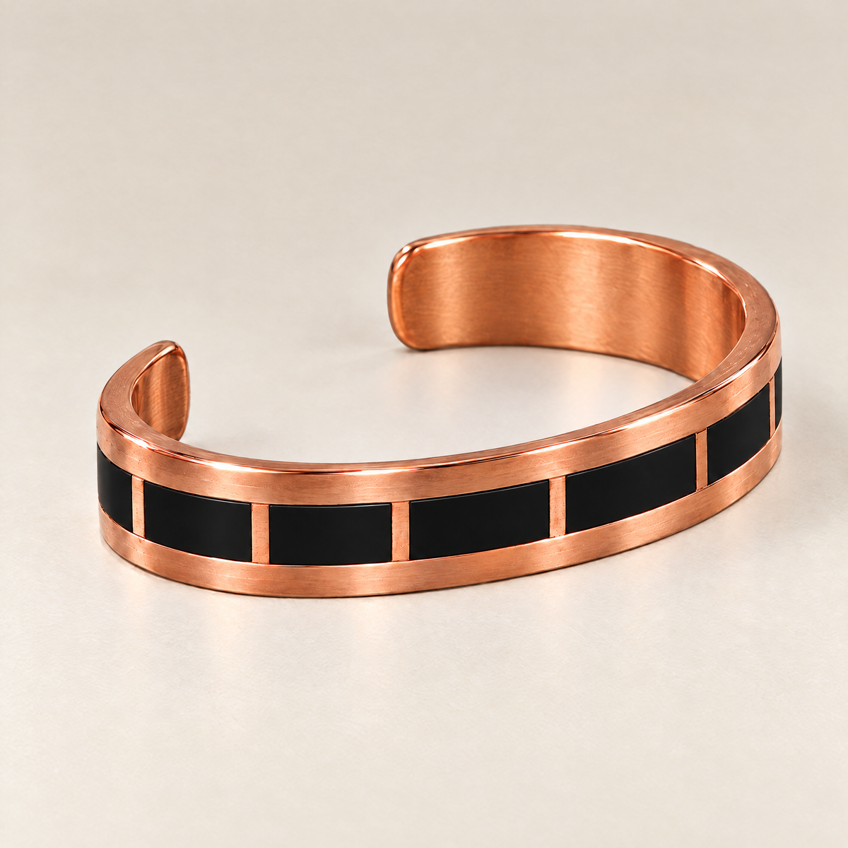 Wide Black Segment: three-quarter view showing the curve of the band and the open back