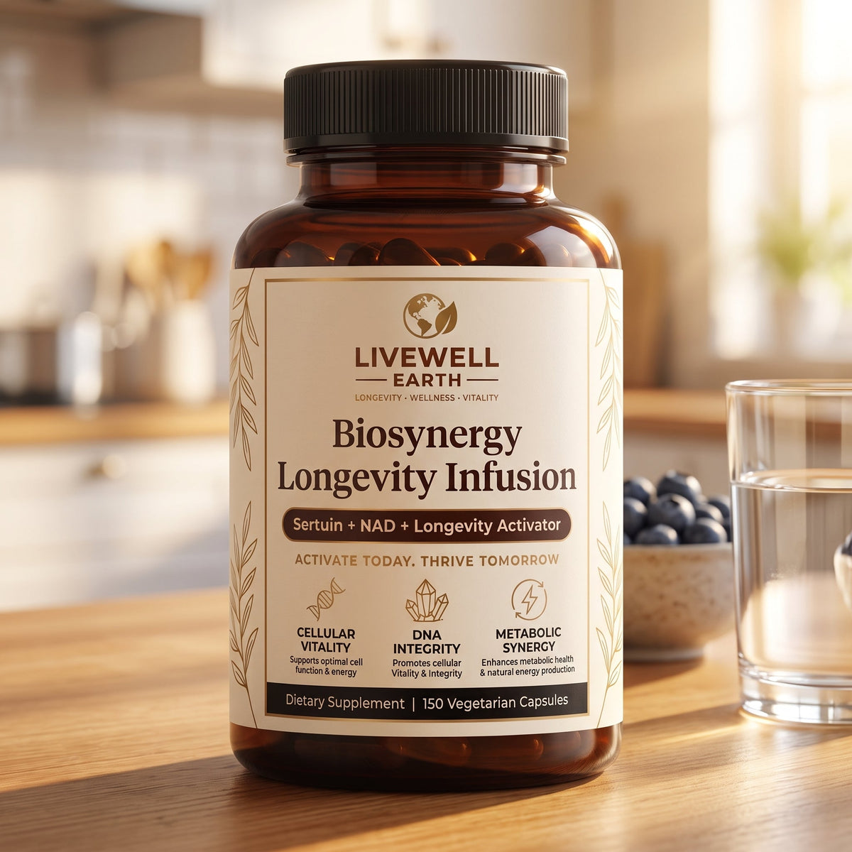 Biosynergy Longevity Infusion at breakfast