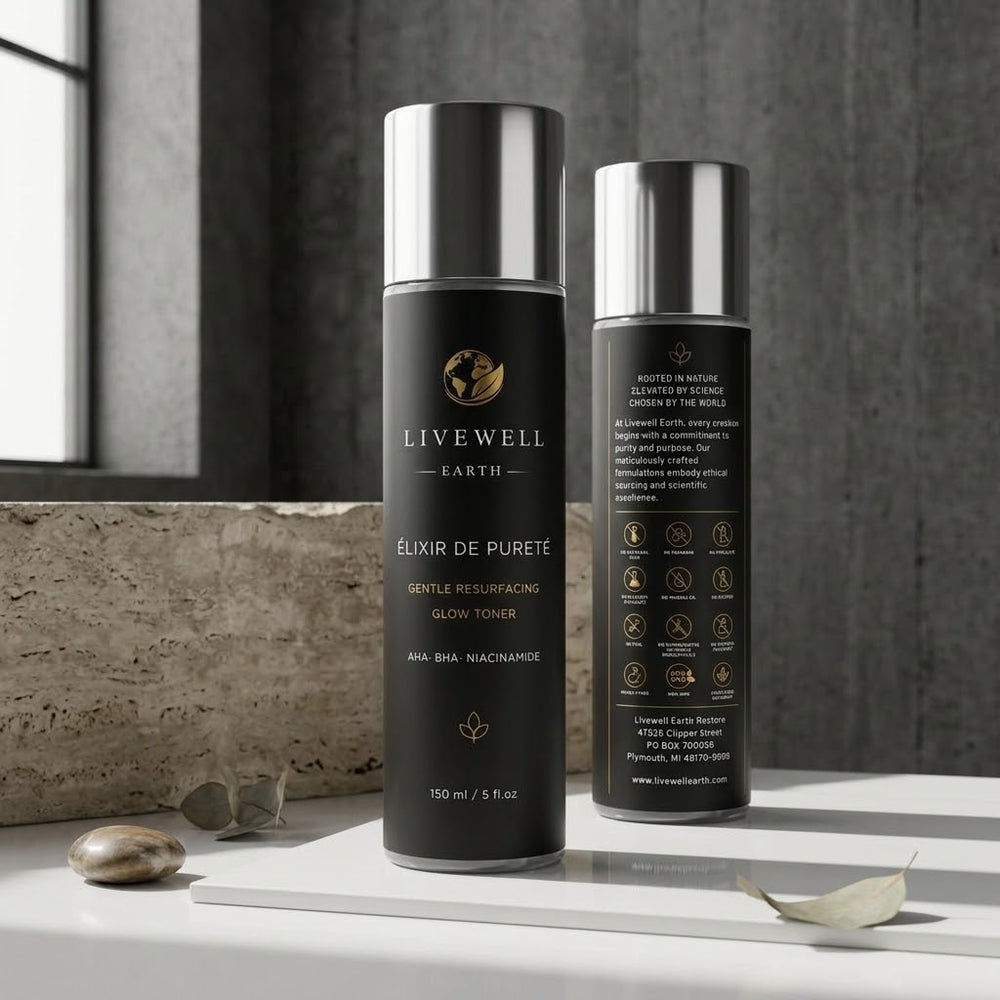 Élixir de Pureté Gentle Resurfacing Glow Toner by LiveWell Earth, lifestyle image