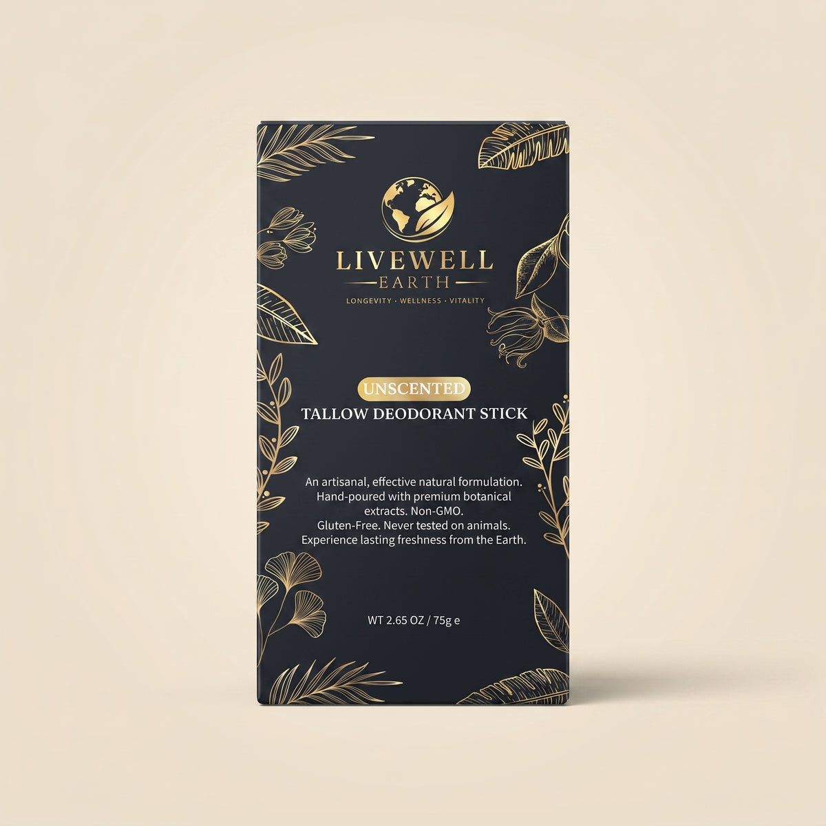 Unscented Tallow Deodorant Stick — box