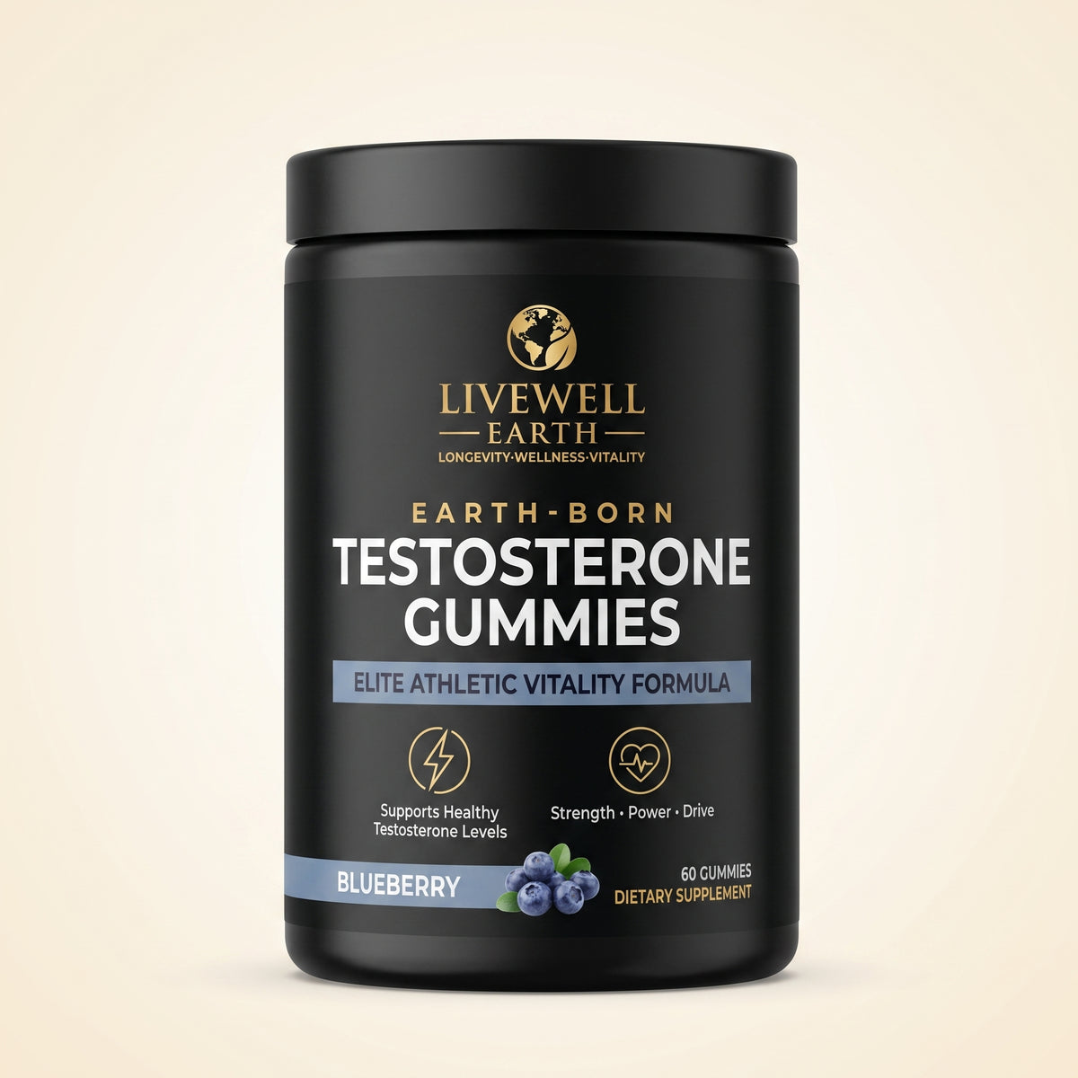 Earth-Born Testosterone Gummies Blueberry packshot