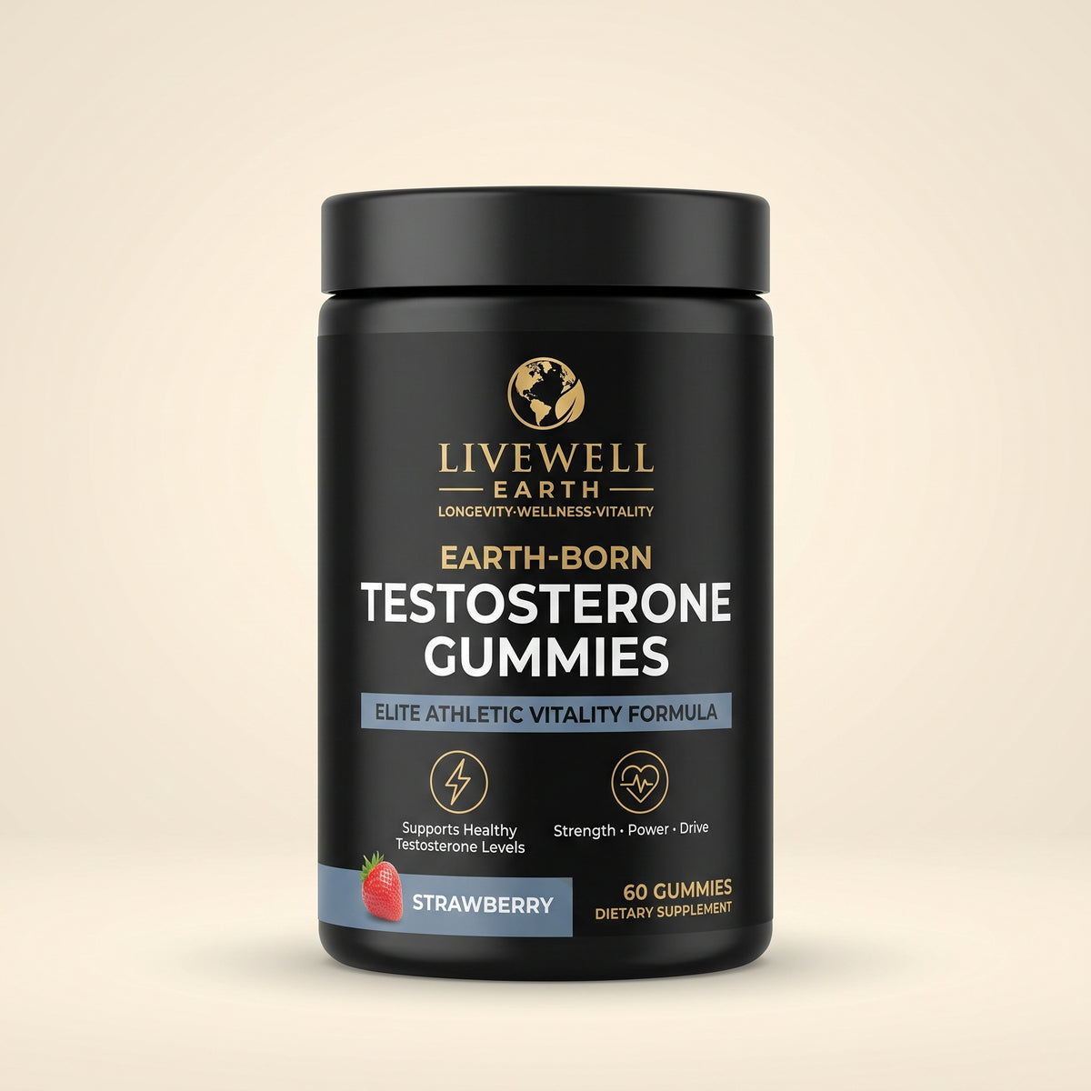 Earth-Born Testosterone Gummies Strawberry packshot