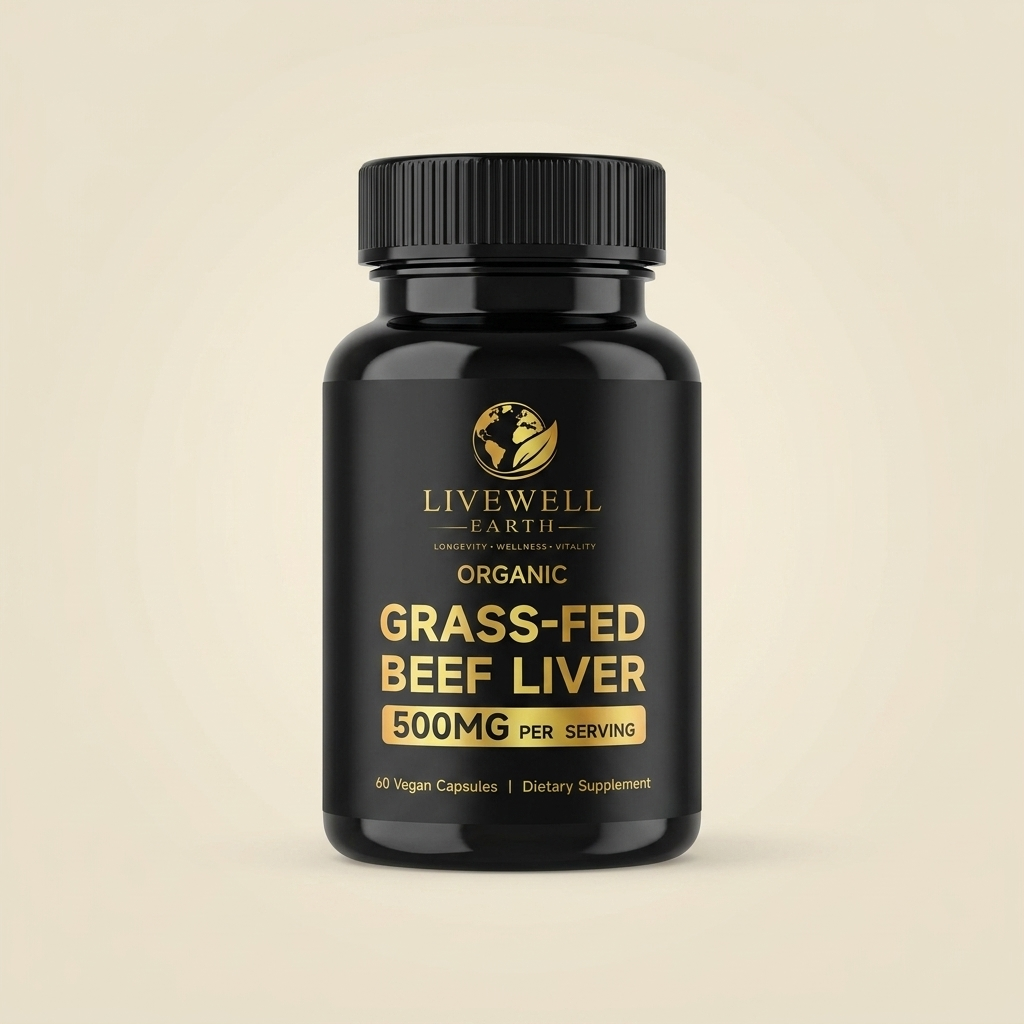 Organic Grass-Fed Beef Liver — 60 vegan capsules