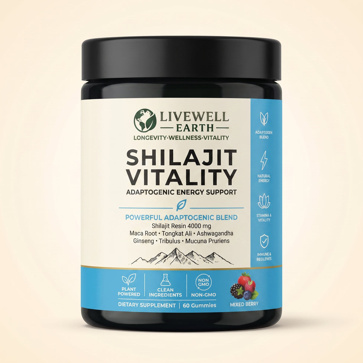 Shilajit Vitality Gummies Mixed Berry packshot