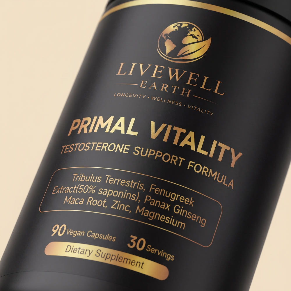 Close-up of the Primal Vitality label