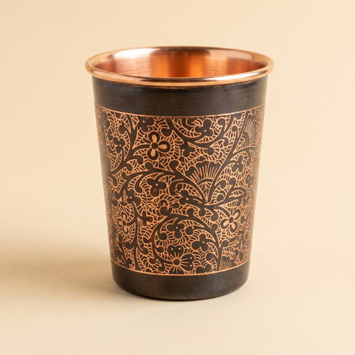 Longevity Copper Mug 16 oz, front view on a clean studio background