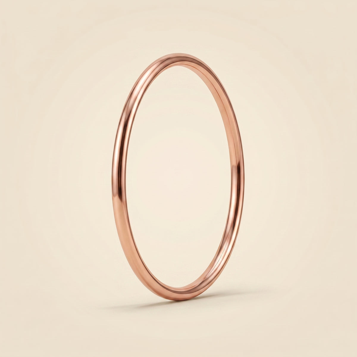 Longevity Copper Band Thin Bangle, slim round closed copper bangle