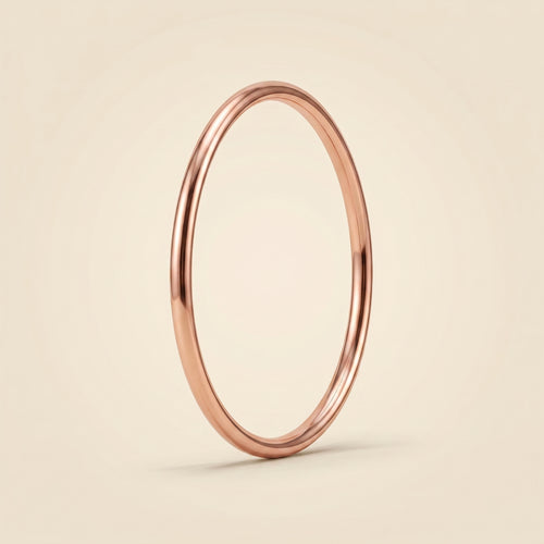 Longevity Copper Band Thin Bangle, slim round closed copper bangle