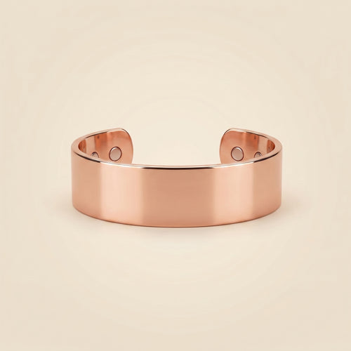 Longevity Copper Band Wide Polished, wide mirror-polished copper cuff